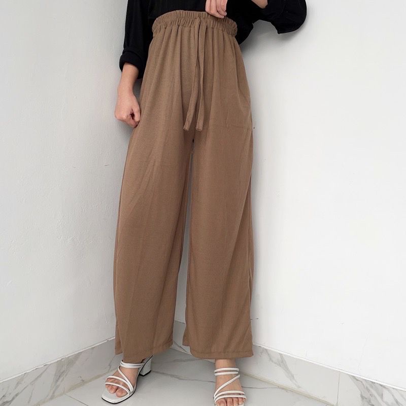 1KG MUAT 4PCS | LIGO RIB PANTS KULOT HIGHWAIST CELANA WANITA OOTD SELEBGRAM FASHION GROSIR WANITA TERMURAH