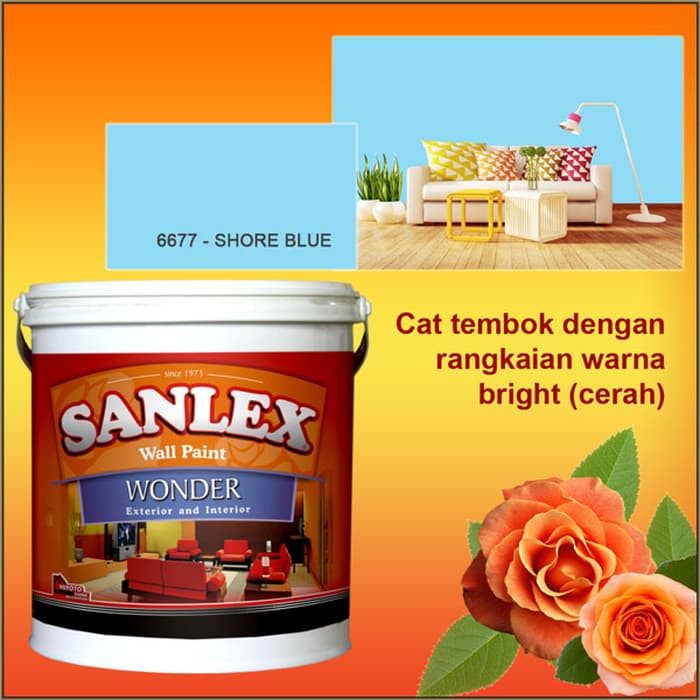 Cat Tembok SANLEX WONDER - 6677 SHORE BLUE Galon 5kg