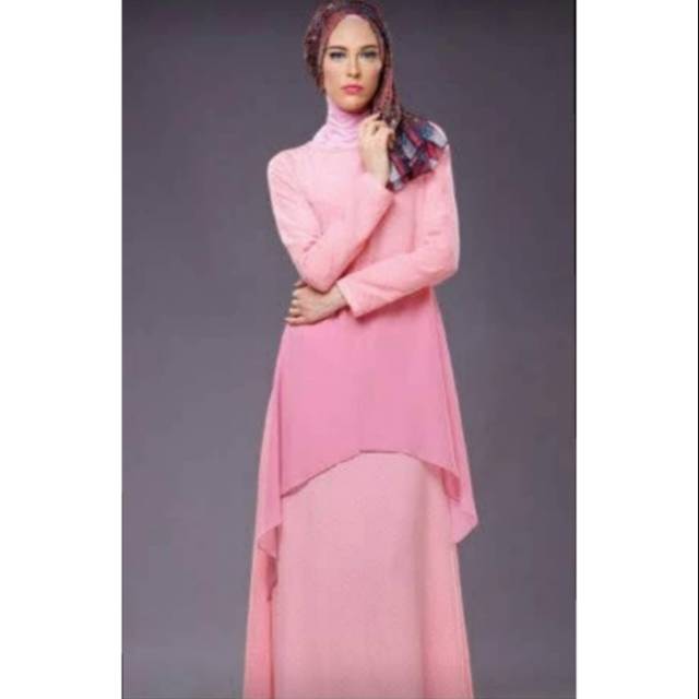 Naswa Layared Dress Pink
