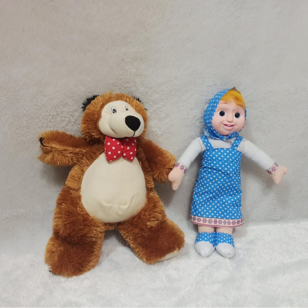 boneka sepasang marsha POLKADOT and the bear MISKA M