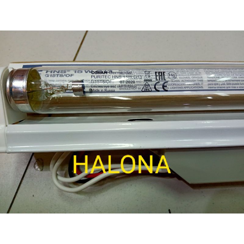 Lampu UV osram 15w  Germicidal PURITEC HNS OSRAM T8 15w G13 satu set sama rumah lampu siap pakai