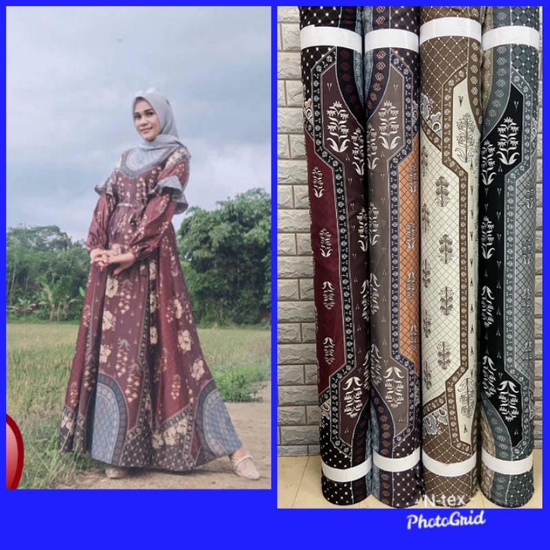 Kain Maxmara dan Pradacrepe Melati motif (harga per 0,5m)