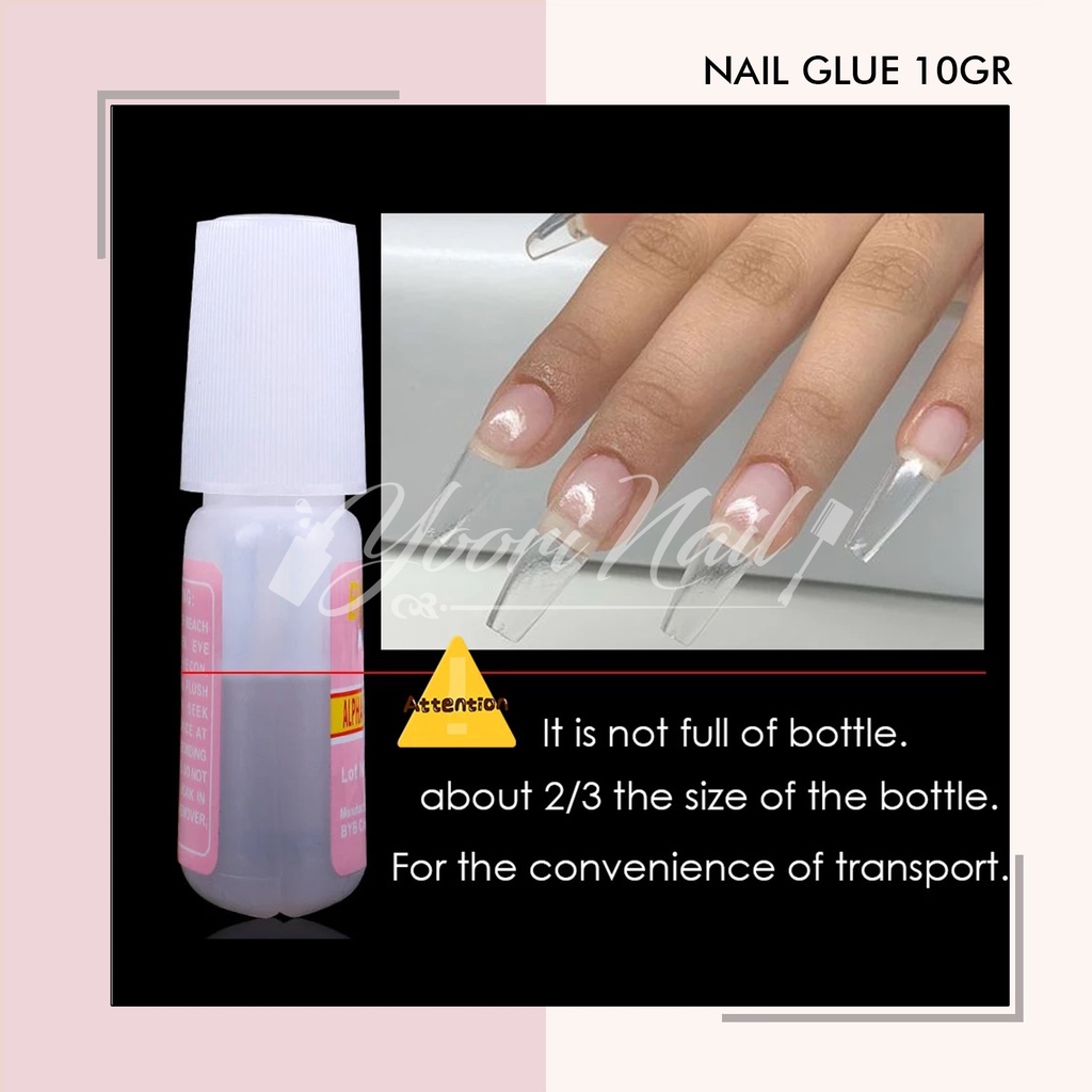 BEST SELLER!! Nail glue BYB 10gr lem kuku palsu lem kuas fake nails false nails glue