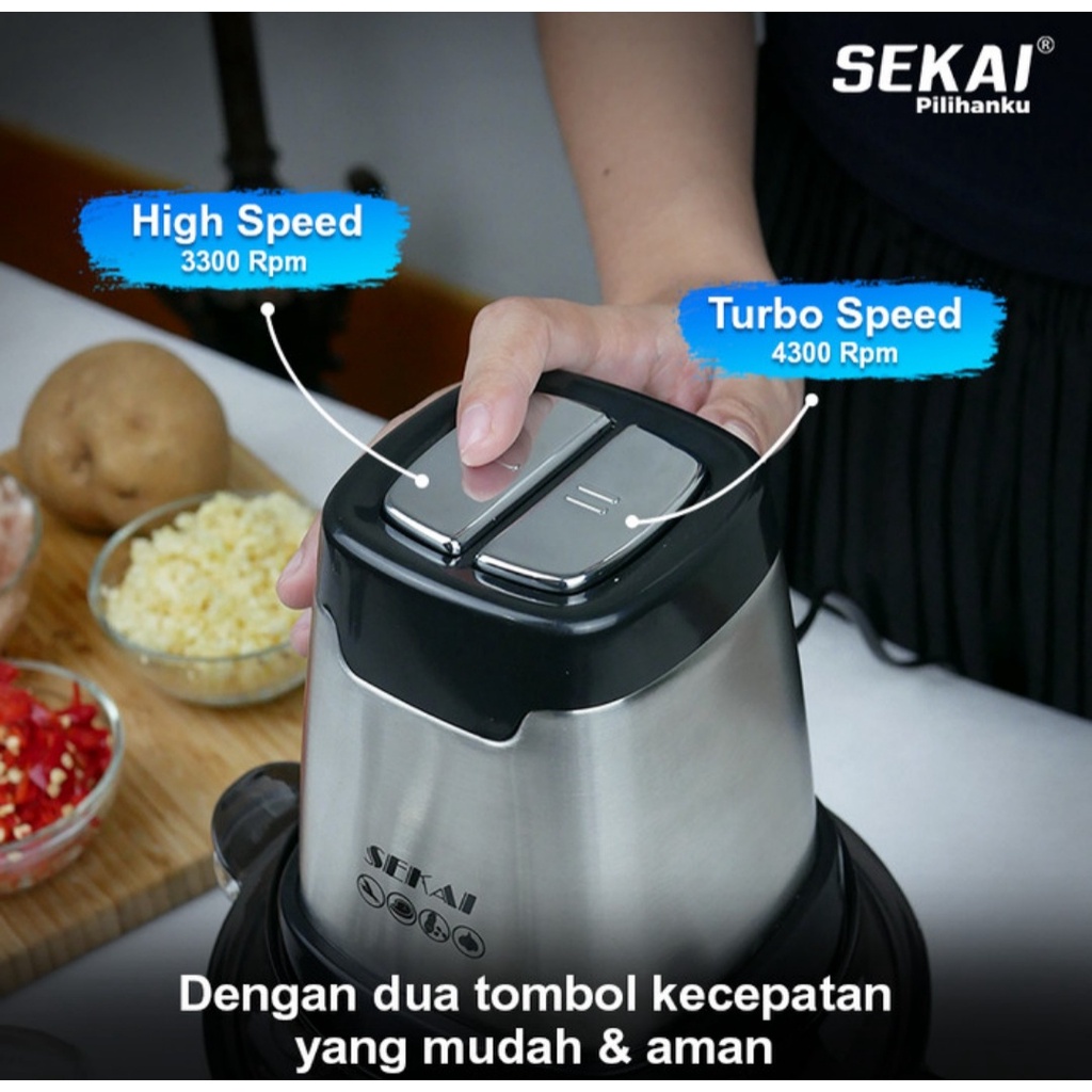 Chopper Sekai CP 5102 G Gelas Food Processor Penggiling Daging Bumbu Blender Daging Bumbu Sekai Food Chopper Sekai