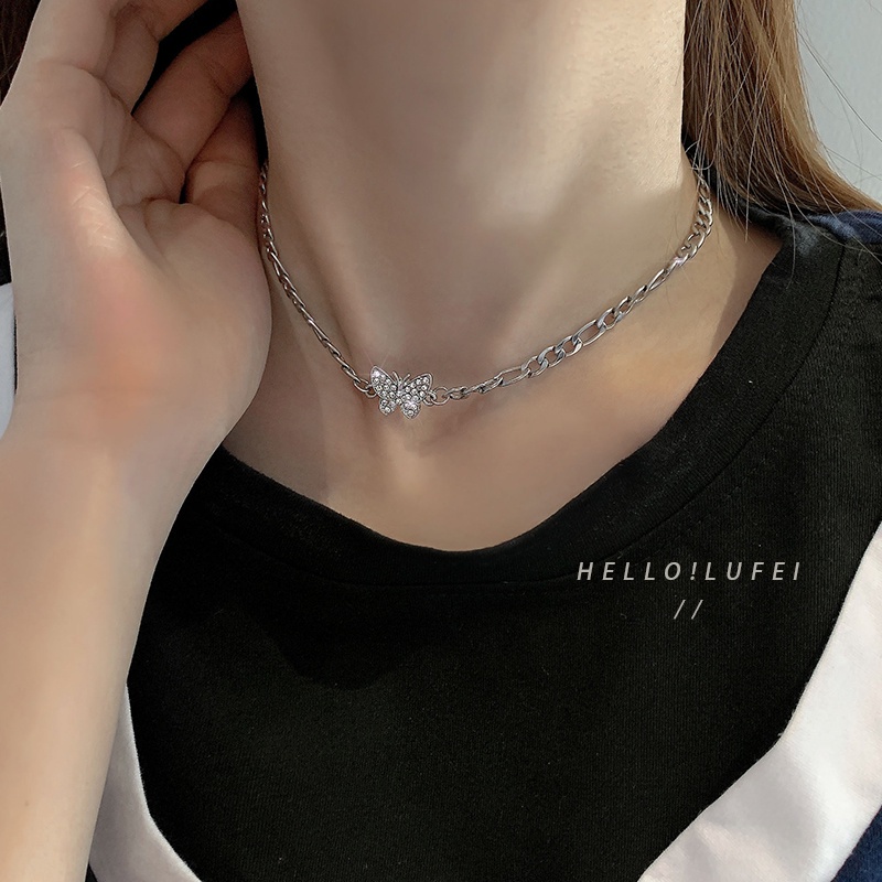 Butterfly Necklace Accessories Temperament Light Luxury Clavicle Chain