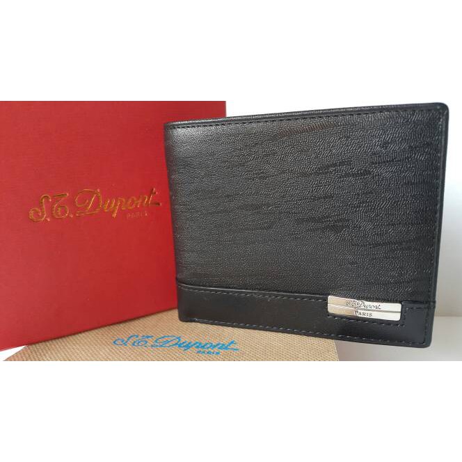 DOMPET KULIT ST .DUPONT D1611- 12 HITAM IMPORT BRANDED