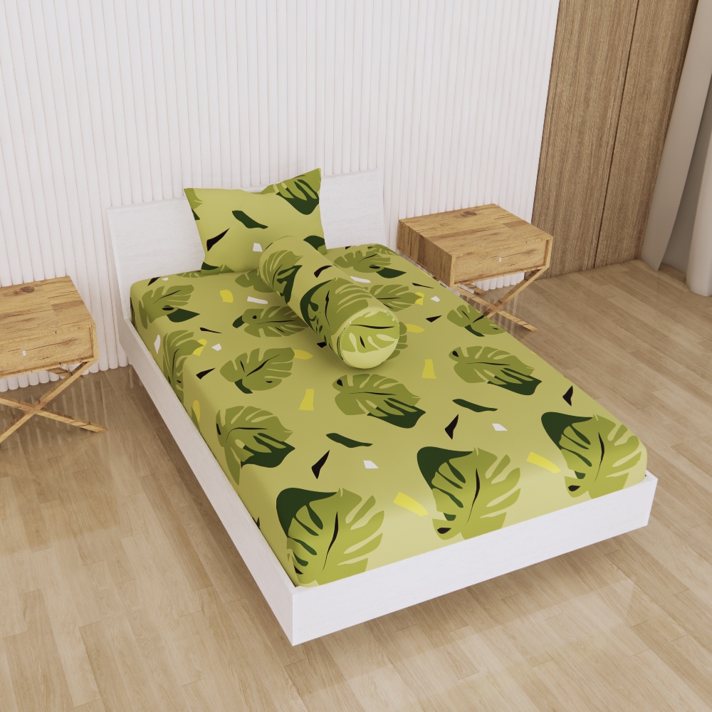 Adela Sprei Set MONSTERA T20 cm - Sprei Set Tanpa Bedcover