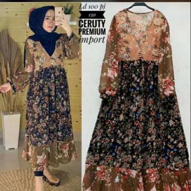 Original Import Gamis Import Gamis Bangkok Gamis Muslim Gamis Wanita Terbaru Bangkok Import Shopee Indonesia