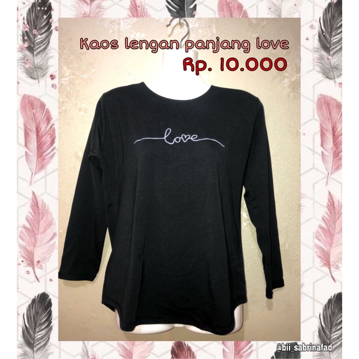 THRIFT TRIFT PRELOVED BAJU KAOS LENGAN PANJANG LOVE