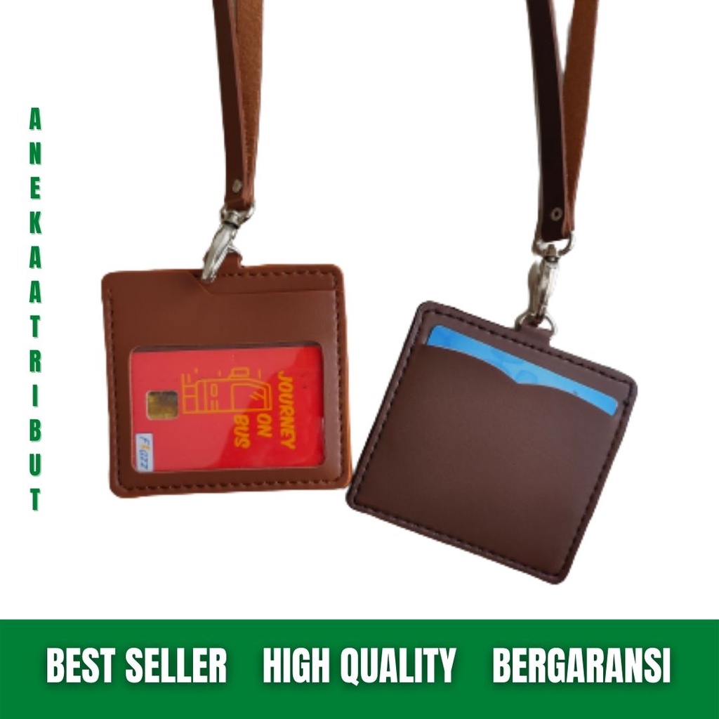 

Name tag Id Card Holder Kulit Lanyard Horizontal Kulit terlaris