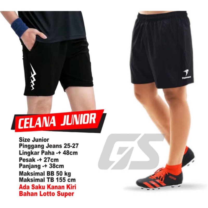 katok pendek olahraga junior pria wanita celana pendek badminton anak sd