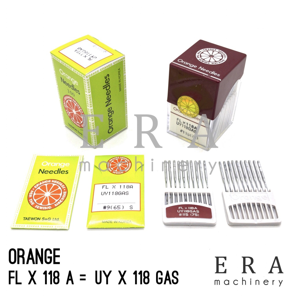 Jarum Jahit FLx118A UYx118GAS Orange Needles Korea FL x 118A UY 118GAS