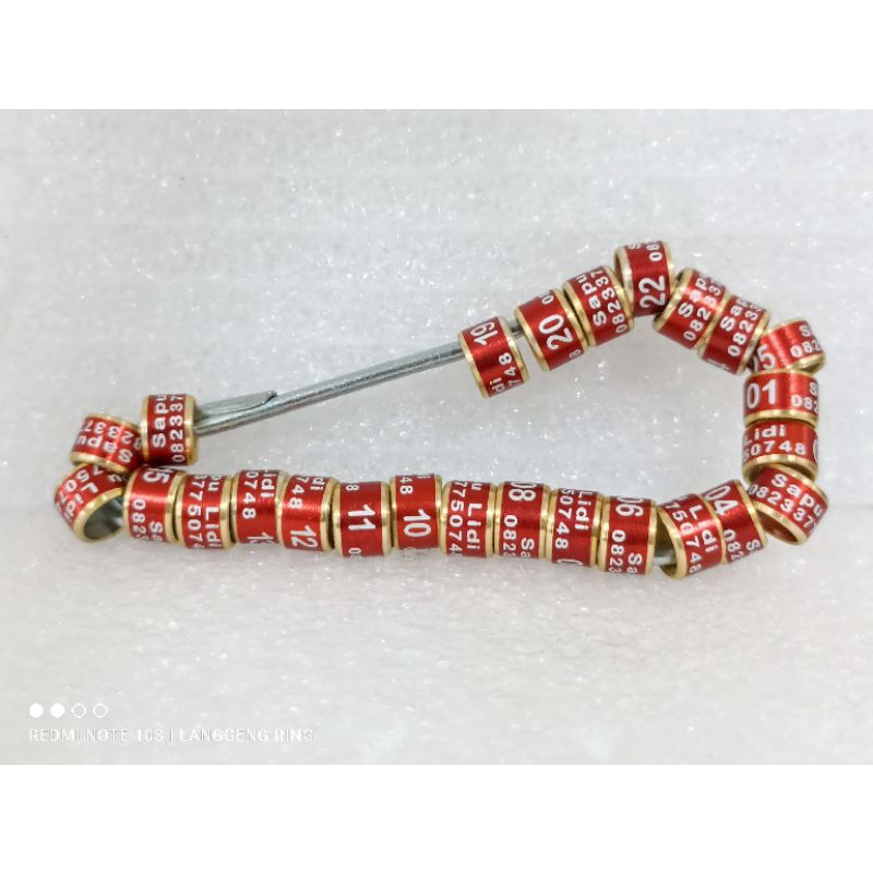 RING BURUNG LASER MATA KUCING/Pesan nama/merpati/murai/lovebird/perkutut