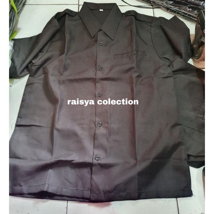 baju safari satpam coklat lengan pendek terbaru