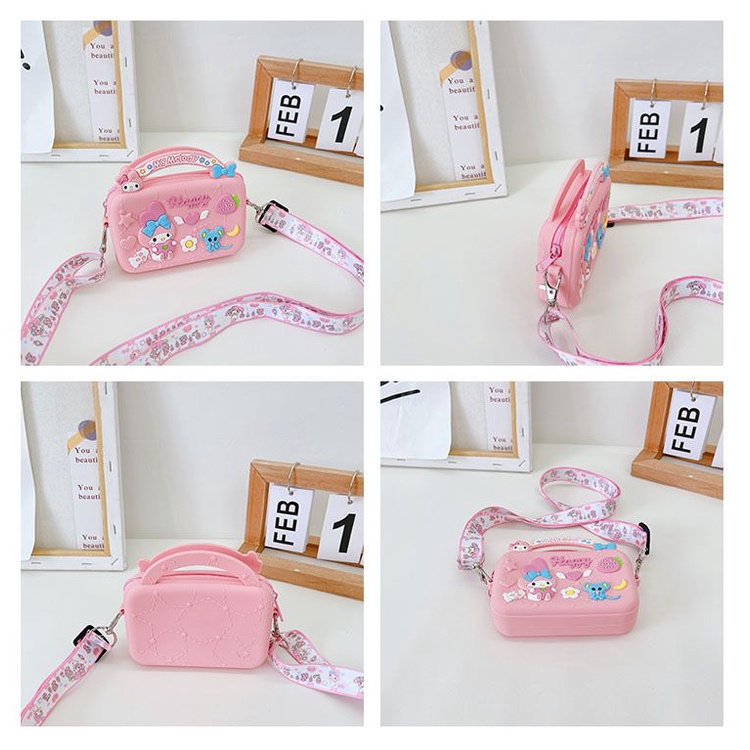 FT22 Soft bag Tas silikon warna lilac cantik anak selempang bahu