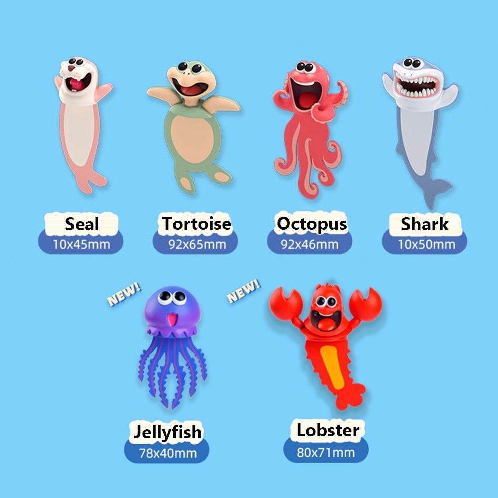 Wonder Bookmarks Wacky Stationery Hadiah Kreatif Kartun Gurita Lobster 3D Stereo