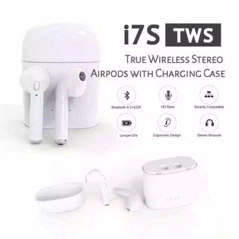 Earphones i7s TWS Bluetooth 5.0 / Headset Wireless i7S Kwalitas Grade A