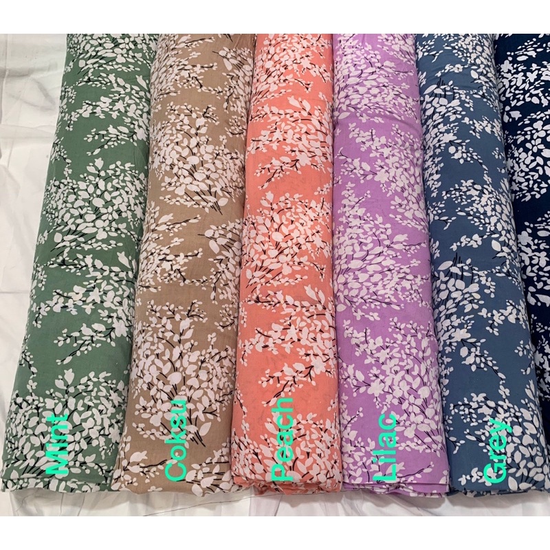 kain rayon meteran motif sakura (1mtr)