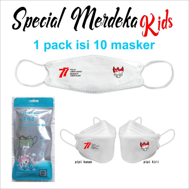 Masker Anak Merah Putih KF94 Anak Indonesia Masker Tujuh Belasan Anak Masker Hari Kemerdekaan Indone