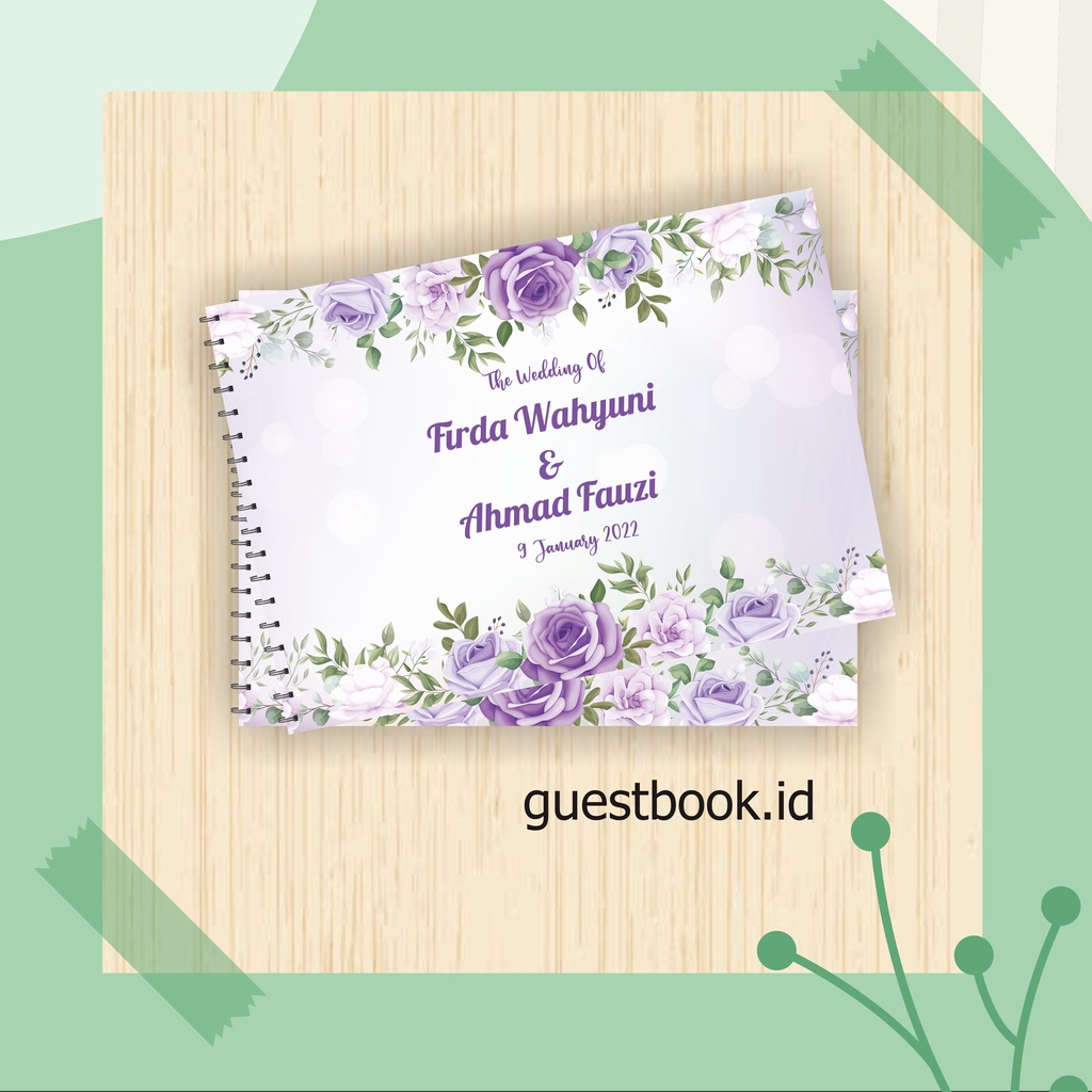 Custom Buku Tamu Pernikahan Rustic / Guest Book Rustic / Softcover