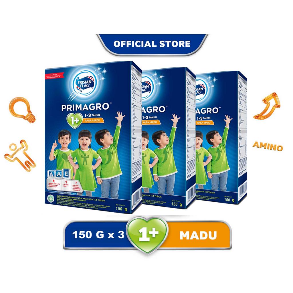 Frisian Flag Primagro 1+ Susu Bubuk Madu 3 x 150 gr