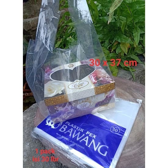 Kresek PEX Bawang / PP Bening merk bawang uk. 30 dan 35