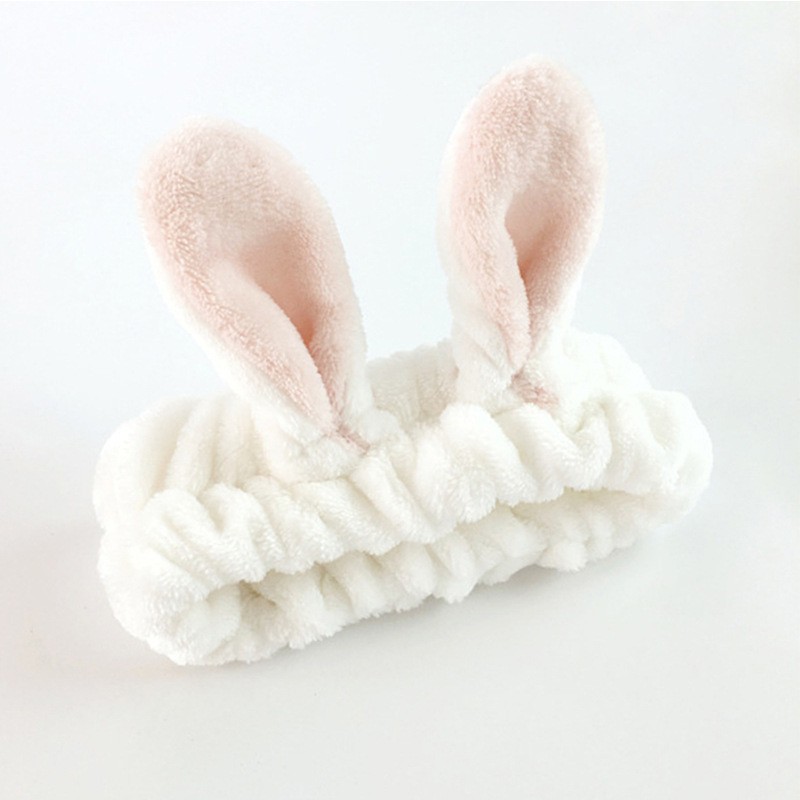 HHBU headband fluffy kuping kelinci rabbit bunny bando kain handuk cuc