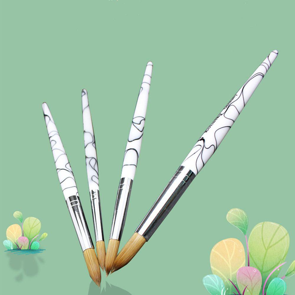 TOP Brushes Kuku Akrilik Tahan Lama Nail Art Fashion Ukuran 4-24 Gagang Marmer