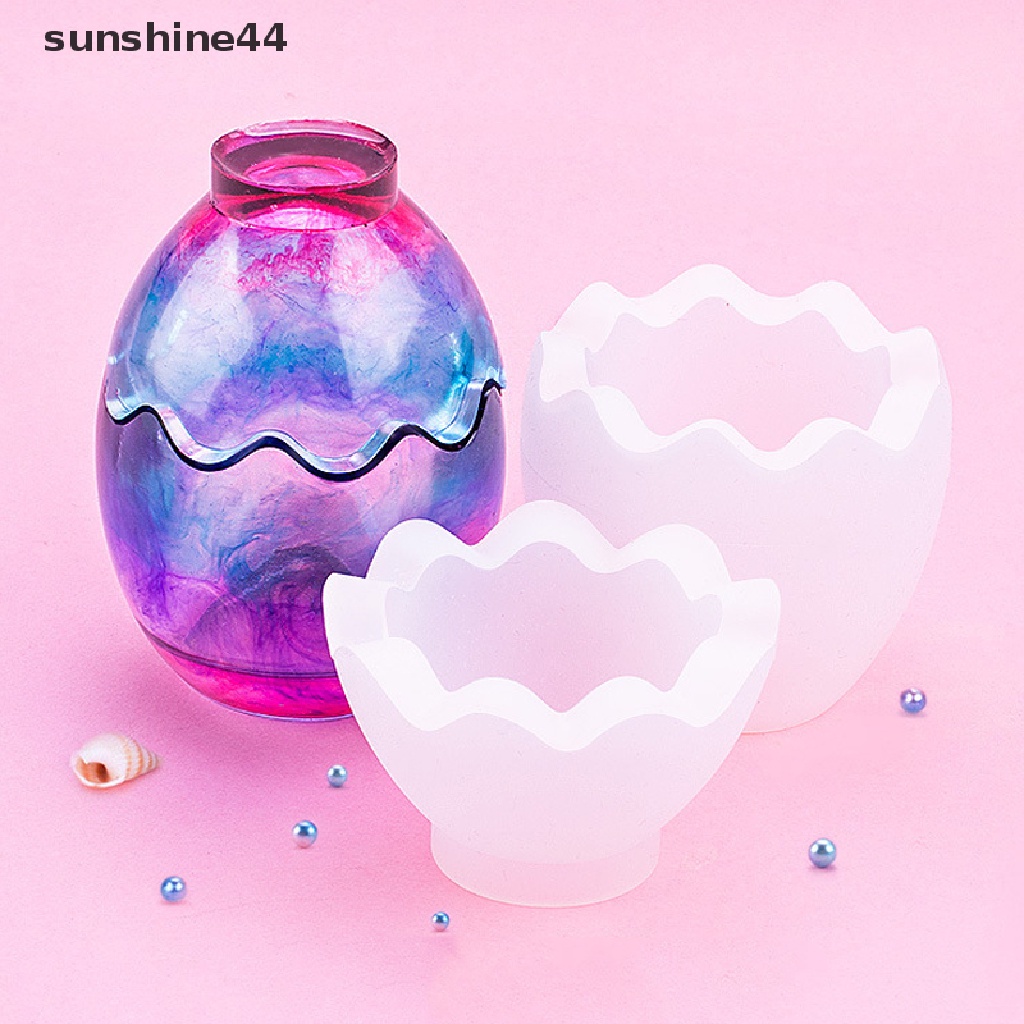 Sunshine 1 Set Cetakan Epoxy Resin DIY Bentuk Cangkang Telur Bahan Silikon