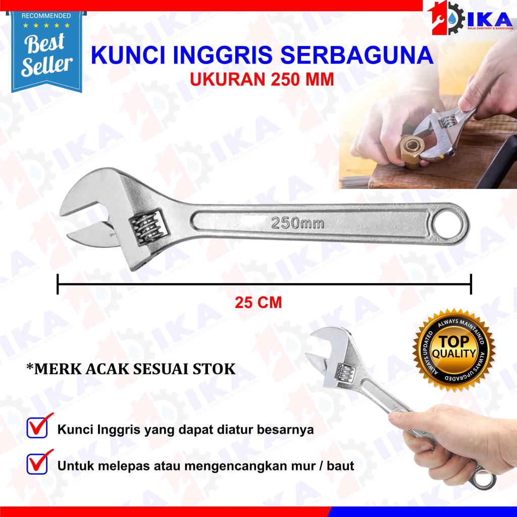 KUNCI INGGRIS Adjustable Wrench ukuran 8&quot; inch 10&quot; Inch 12&quot; Inch / KUNCI INGGRIS Adjustable Wrench ukuran 8&quot; inch 10&quot; Inch 12&quot; Inch