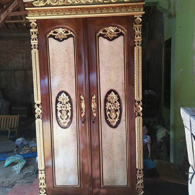 Lemari mawar jati 2 pintu