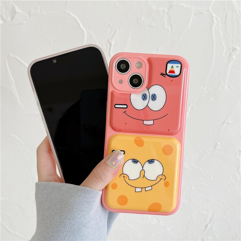 Soft Case iPhone Motif SpongeBob Softcase Pelindung Lensa Kamera Casing iPhone