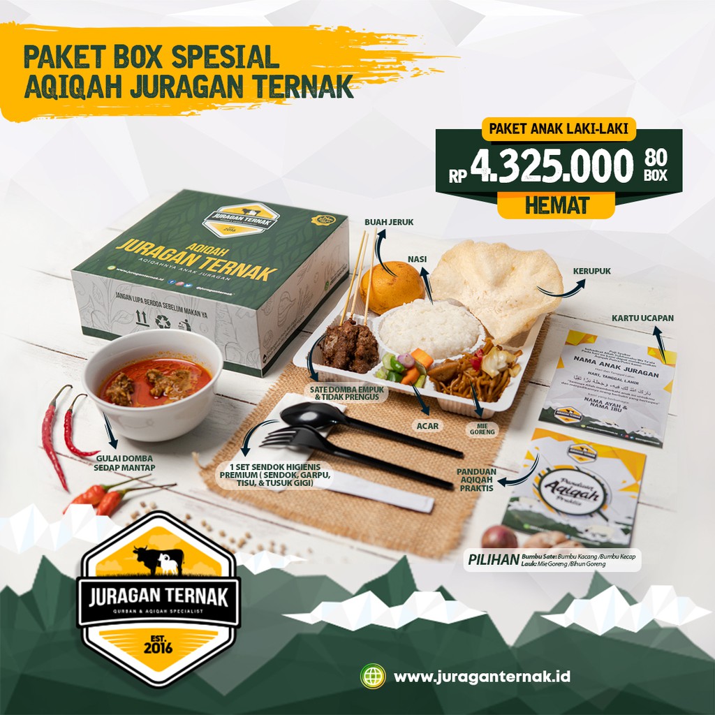 

PAKET HEMAT AQIQAH SPESIAL (ANAK LAKI-LAKI)