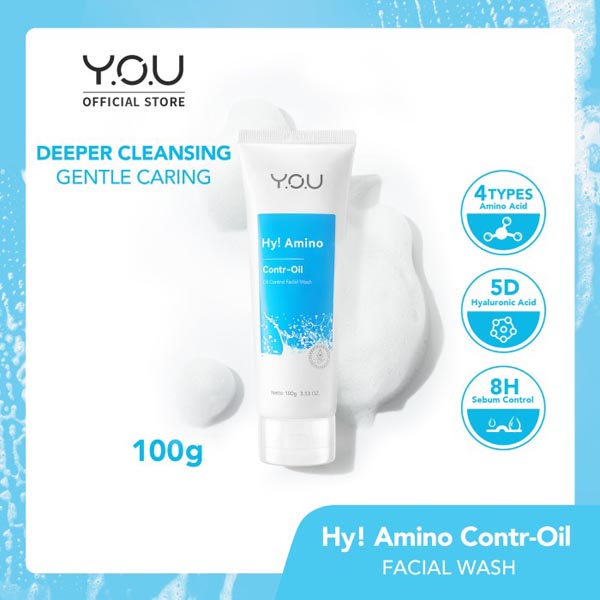 YOU Hy! Amino Brightening Facial Wash Acne Oil Control Sabun Cuci Muka_Cerianti