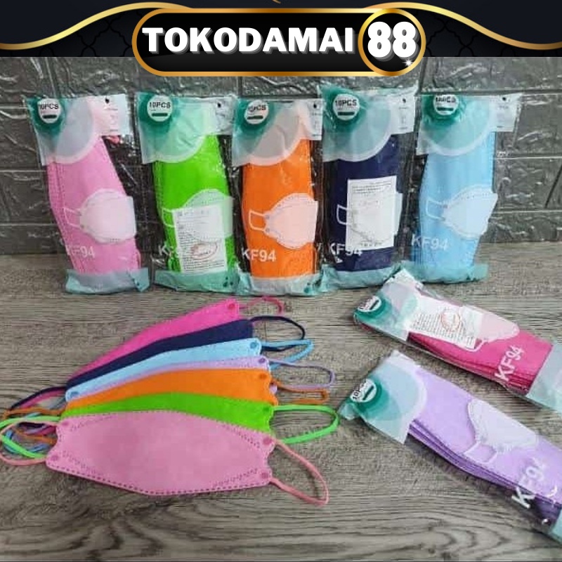 MASKER KF94 TALI SENADA DENGAN WARNA MASKER ISI 10 PCS/PACK