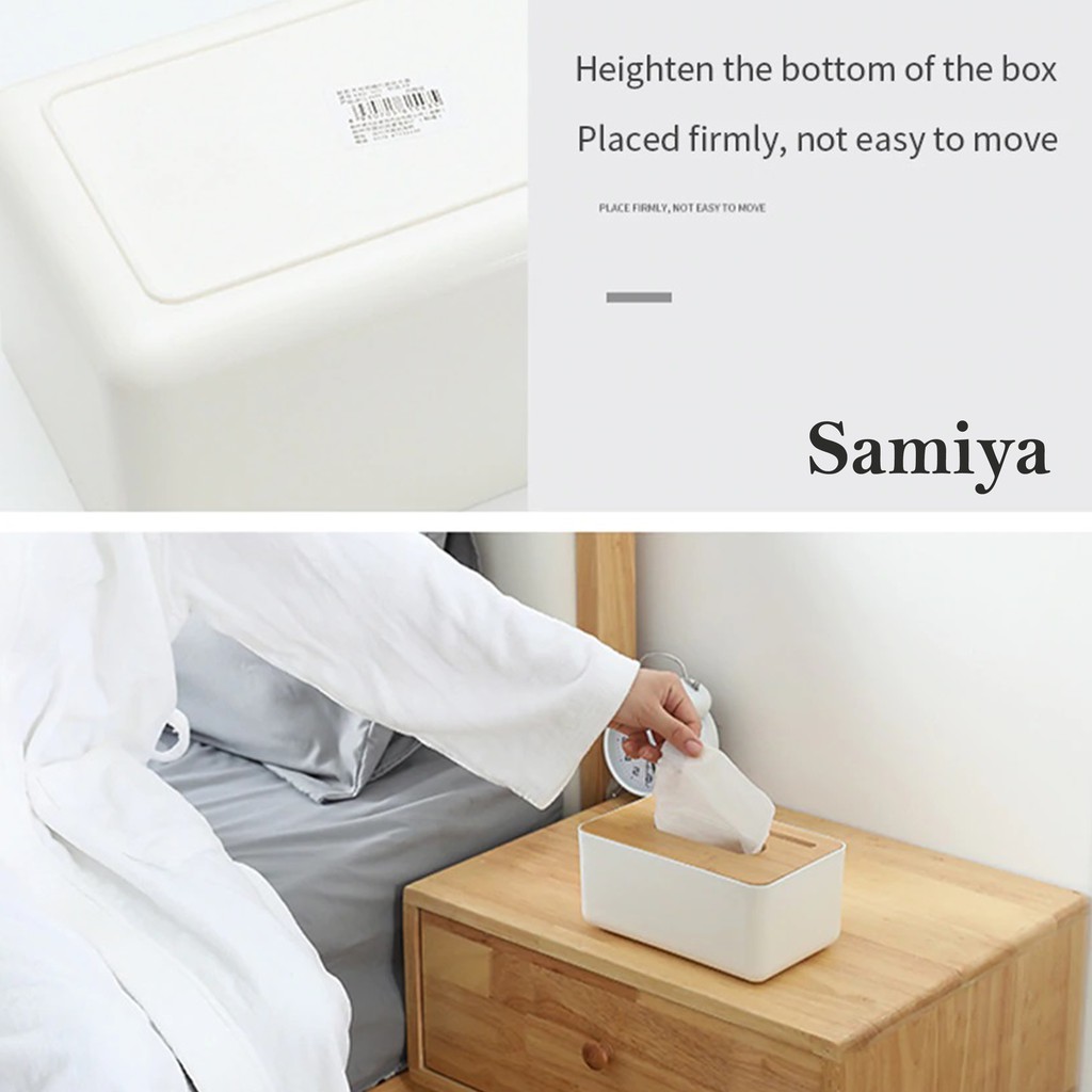 japanese tissue box wooden lid with smartphone holder ( TERIMA CUSTOM PRINT NAMA dan LOGO ) / kotak box tisu kayu multifungsi home decor