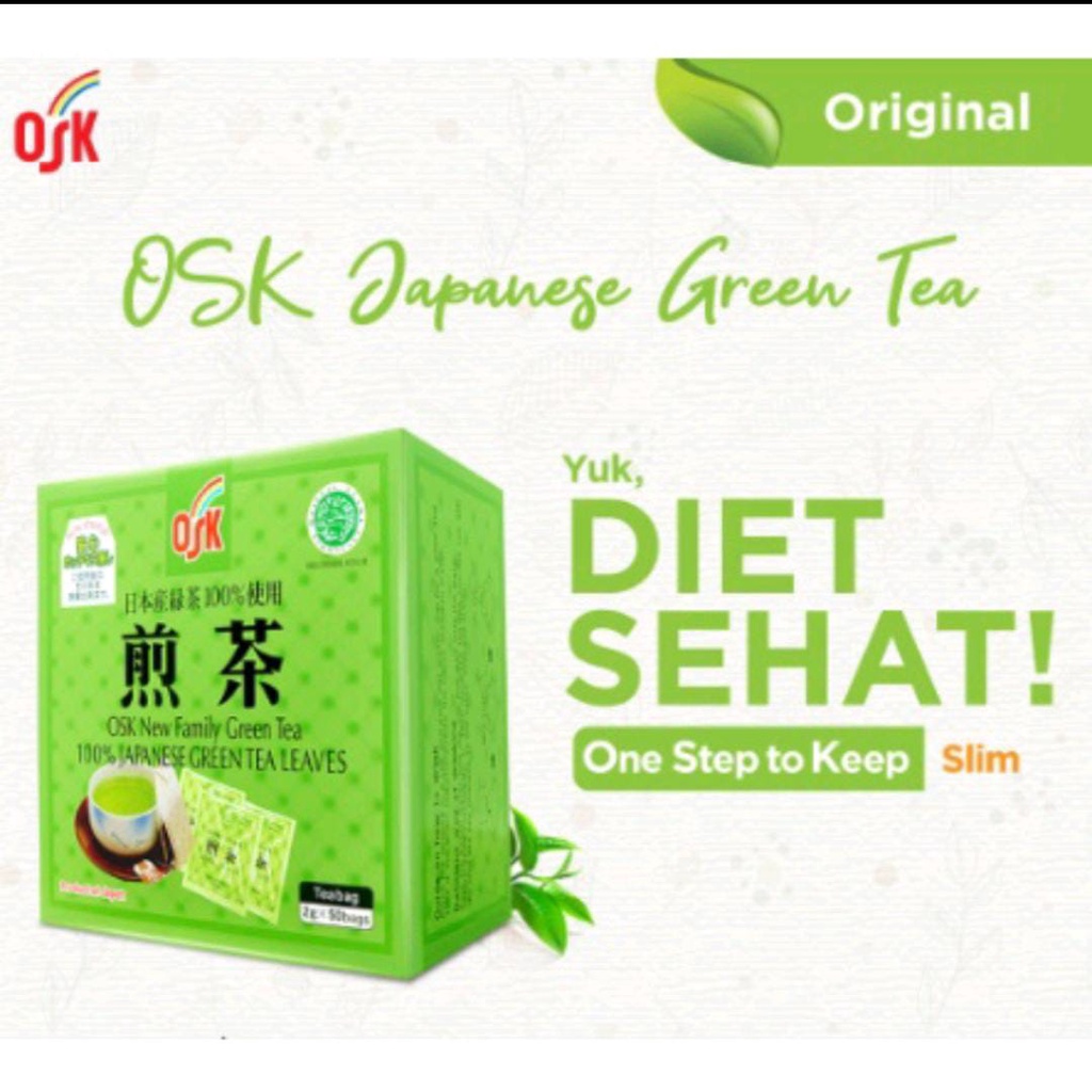 OSK Teh Hijau Jepang Green Tea HalaL Greentea Import Jepang - Original Teh Hijau - Roasted Green Tea - Jasmine Tea