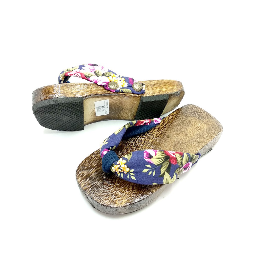 Geta Anak Navy Blue Flower Strap