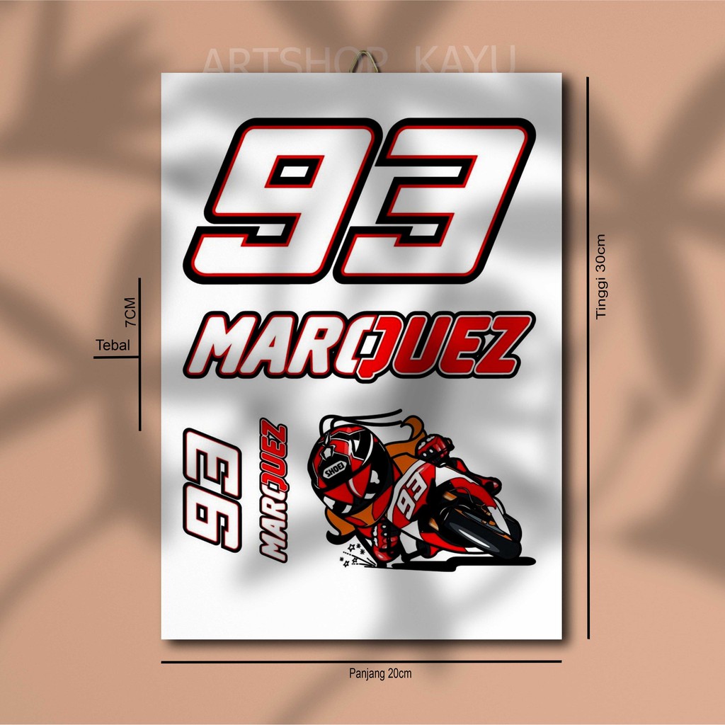 Hiasan dinding MOTO GP MARC MARQUEZ Poster Kayu Pajangan Rumah/ dekorasi dinding / Walldecor