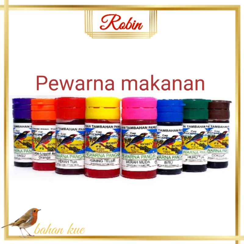 

12 PCS Pewarna Makanan Cap Robin isi 12 ml food colouring bahan kue Makassar