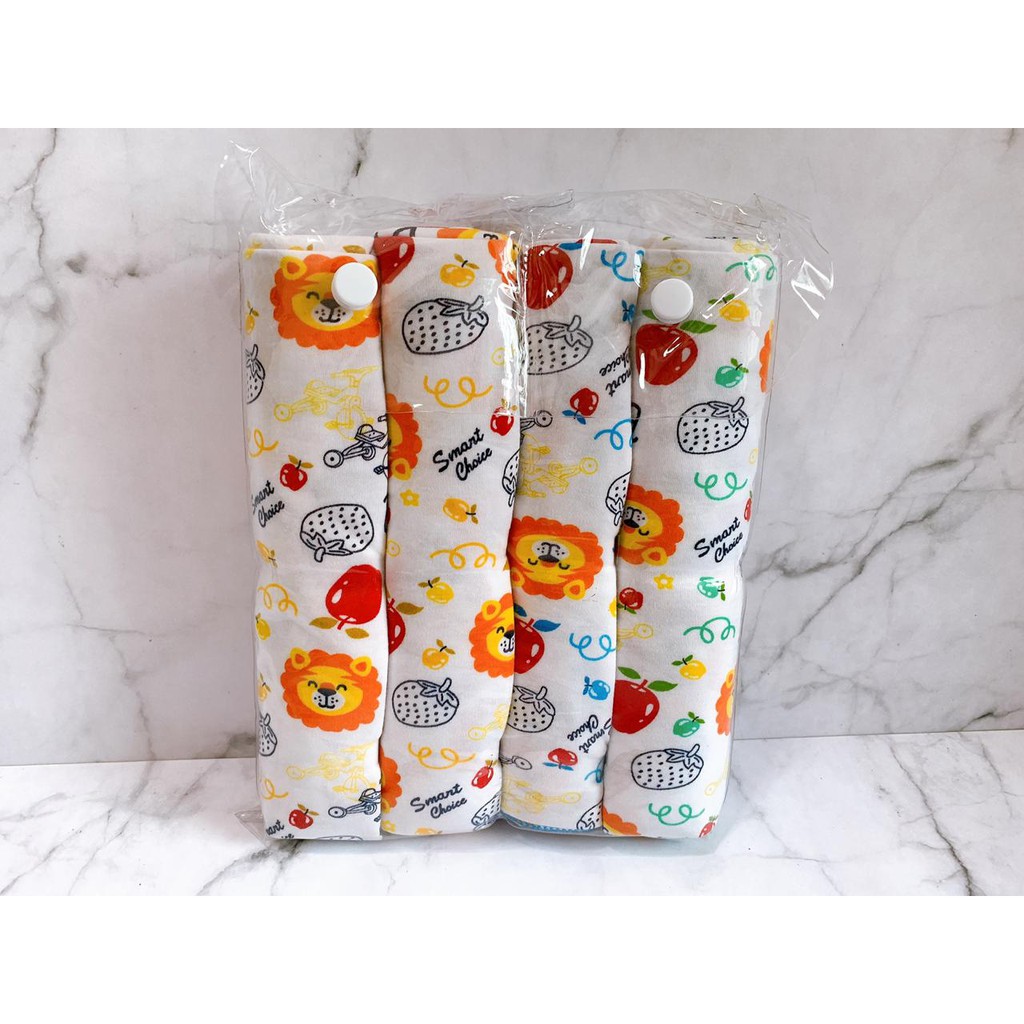 BEDONG BAYI SYILA BABY 1 SET ISI 4 / Bedong Bayi Bahan Katun Adem Polos Print Putih