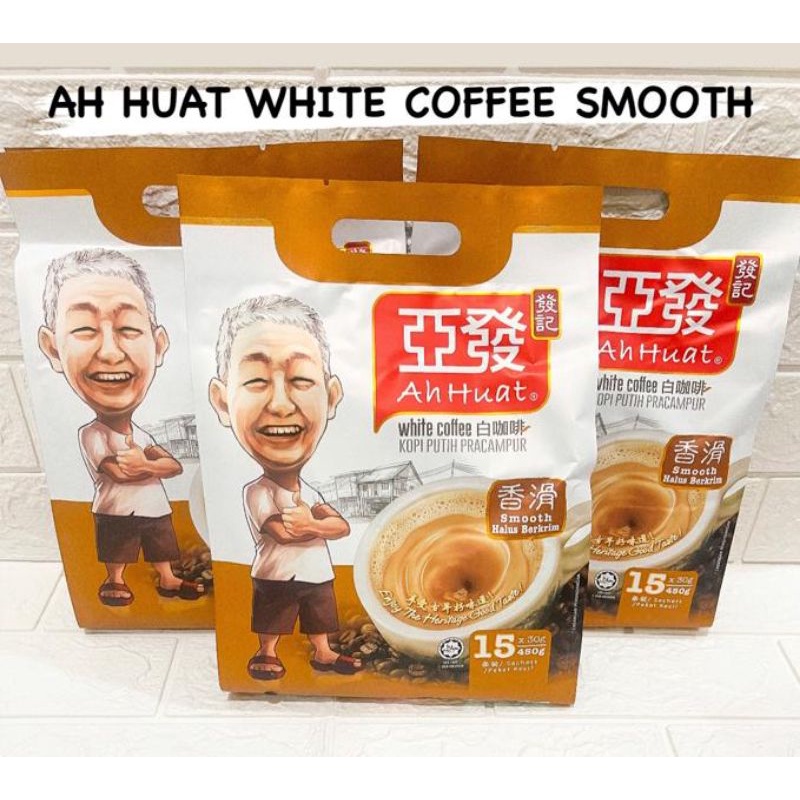 

AH hUAT WHITE COFFEE smooth halus berkrim 15sticks x 30= 450 gr original import Malaysia
