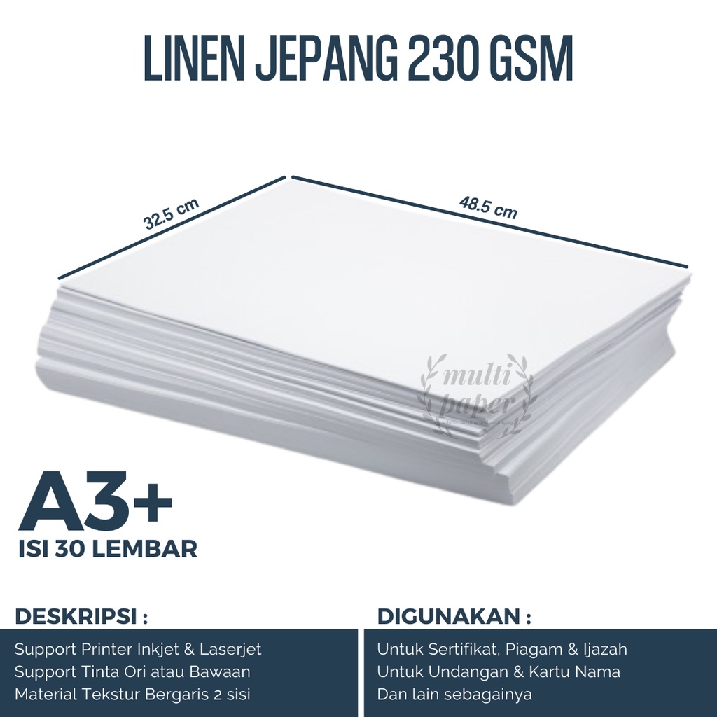 

Dck Kertas Linen A3+ isi 30 lembar / Kertas Linen A3 Plus