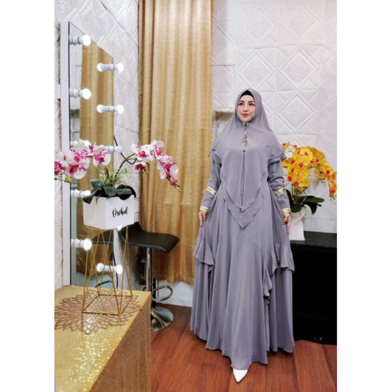 Mona syari by arsyakayla ready warna abu