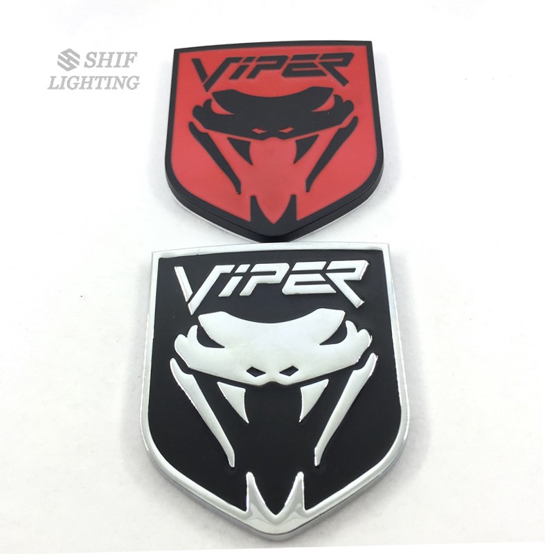 1Pc Stiker Emblem Logo Viper Cobra Ular Bahan Metal untuk Mobil Ford Mustang