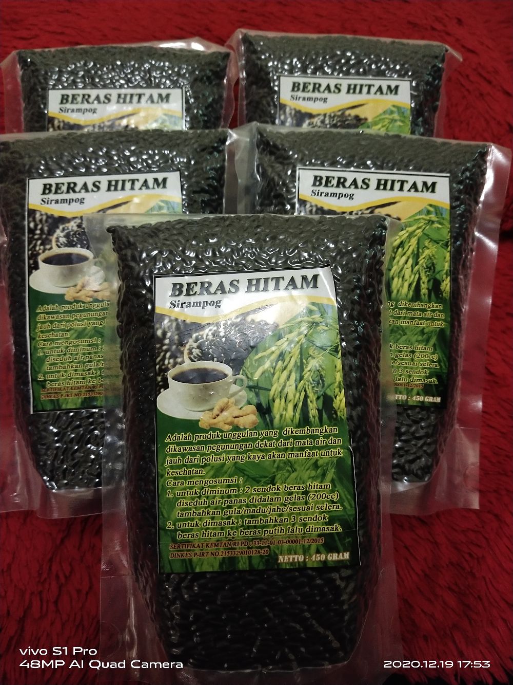 Beras Hitam Sirampog 450 Gram Indonesia