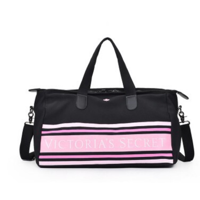 Tas Gym MCN Kode vs 1 Branded original travel bag victoria's secret stripe black