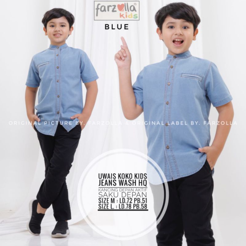 Uwais Koko Kids By FARZOLLA KIDS | Kemeja Kids | Jeans Kids | Koko Anak Laki