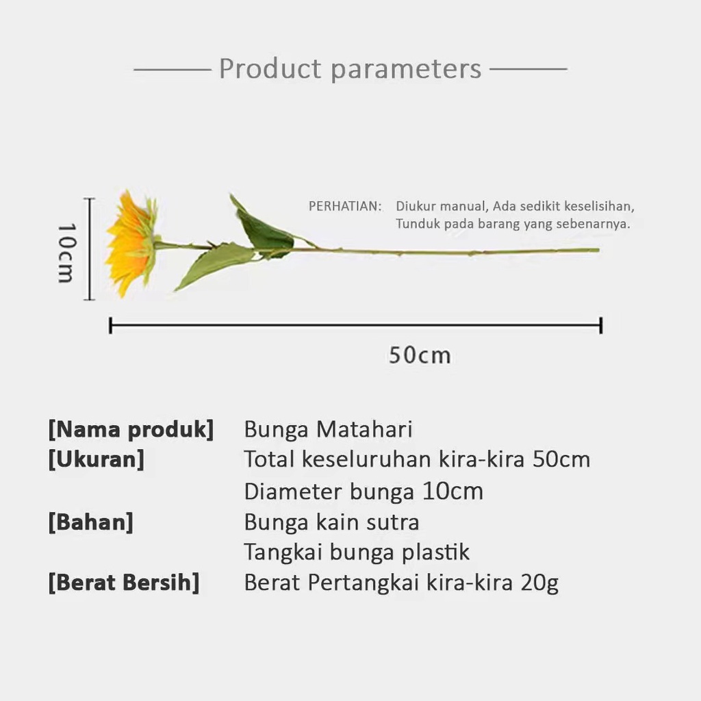 Aksesoris buatan meja pernikahan  Artificial Flower Sun Flower bunga palsu plastik matahari yellow tangkai hiasan