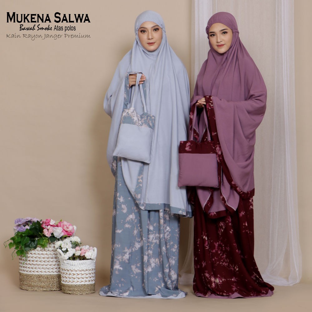 Mukena Bali Salwa Bawahan Smoke Bahan Rayon Janger Premium By Zahwa